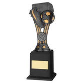 PEWTER/GOLD PLASTIC 'WEMBLEY' FIGURE ON BASE (1in CEN) - 9.5in